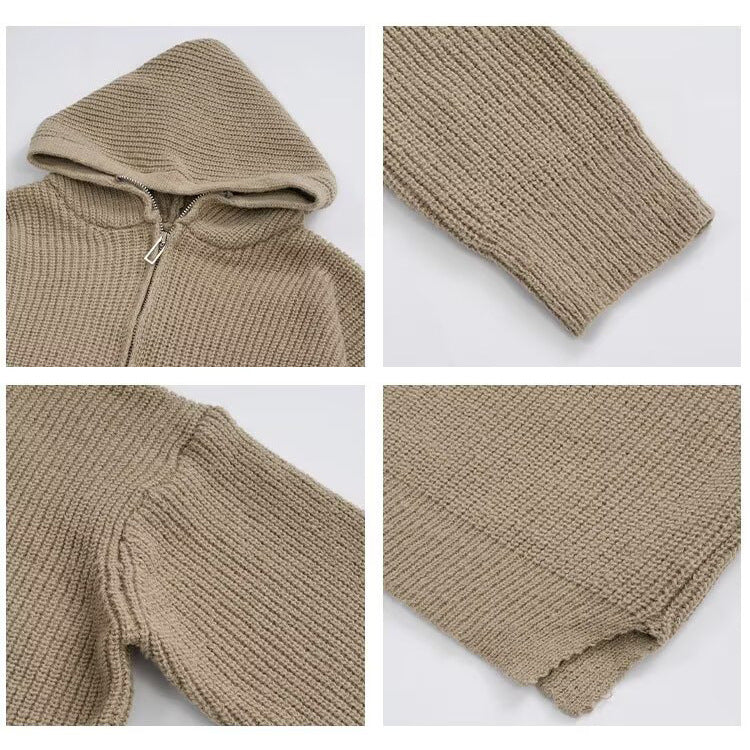 Damen Stilvoller Kapuzenpullover mit Halbreißverschluss Drune