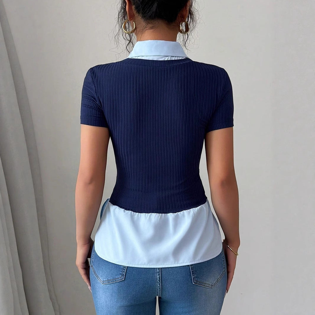 Damen Elegantes Oberteil mit fließendem Saum Drune