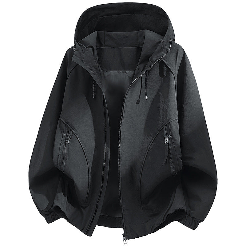 Herren technische Kapuzen-Softshelljacke mit verstellbarer Kapuze und Utility-Taschen Drune