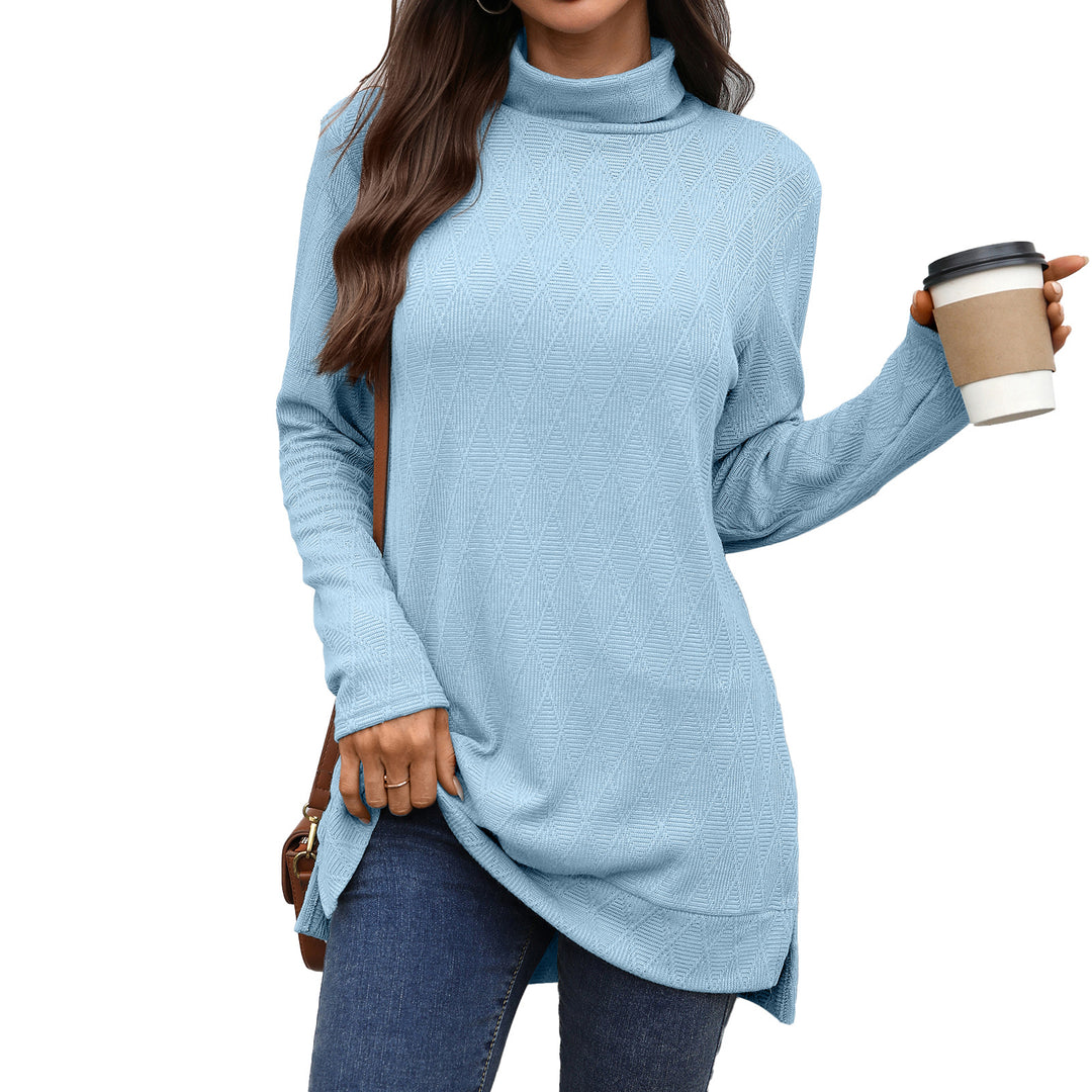 Damen Langarm Sweater mit Stehkragen Drune