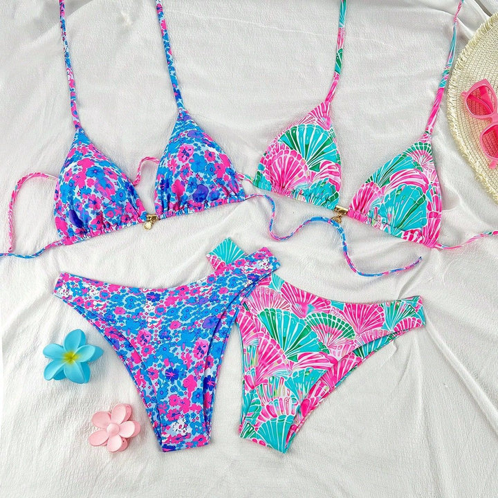 Damen Bikiniset mit trendigen Mustern Drune