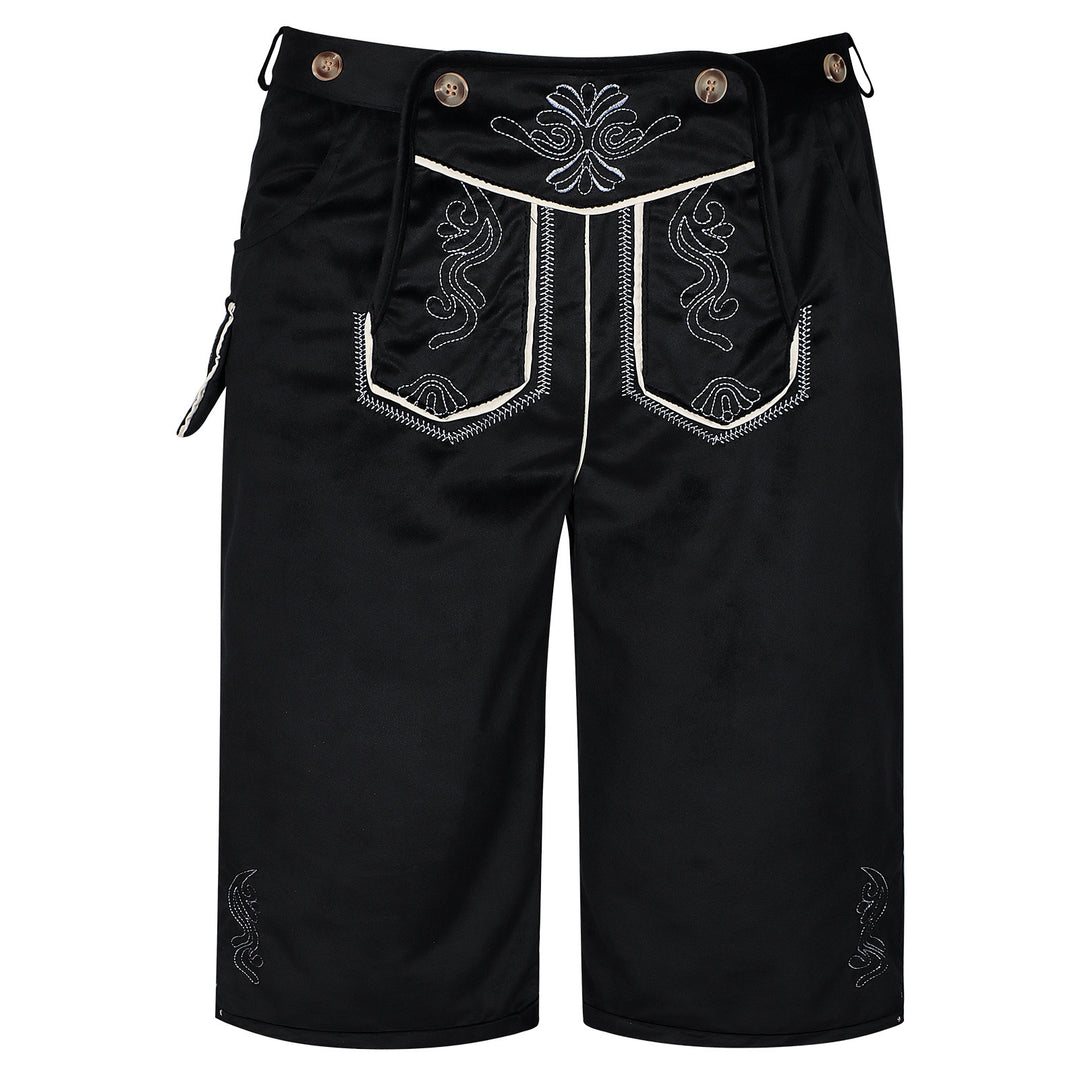Herren nan kurze Trachtenhose mit besticktem Hosenlatz und Komfortbund Drune
