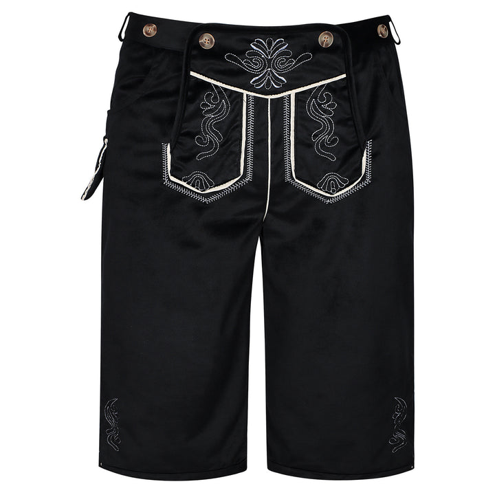 Herren nan kurze Trachtenhose mit besticktem Hosenlatz und Komfortbund Drune