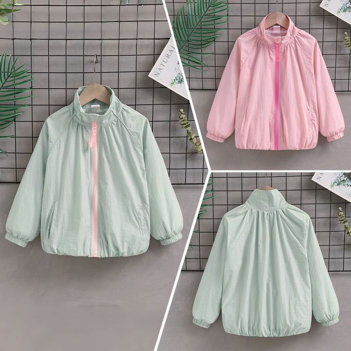 Damen nan leichte winddichte Sommerjacke mit Stehkragen elastischen Bündchen Drune