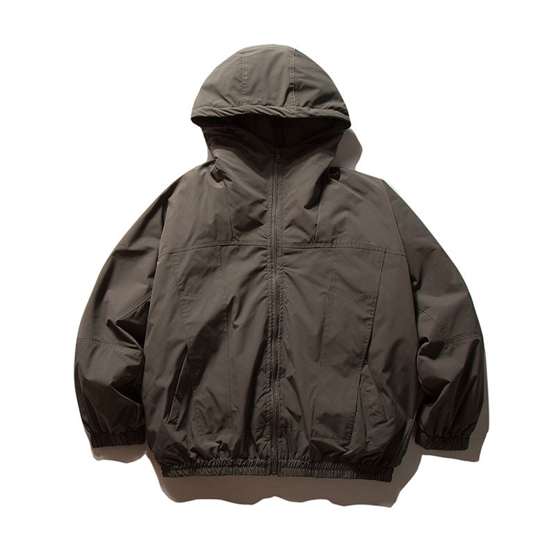 Herren Leichte wind- und wasserabweisende Kapuzenjacke im Boxy‑Oversize‑Cut mit Elastikbündchen Drune