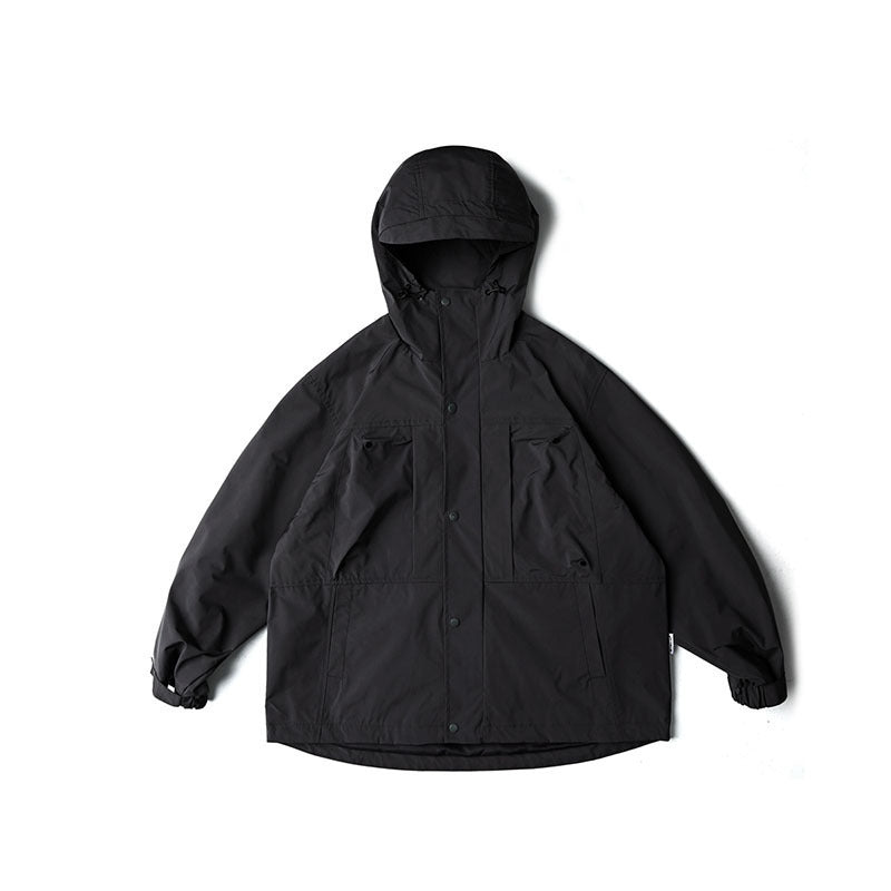 Unisex Wasserabweisende Oversize-Parka-Jacke mit Kapuze und Multifunktions-Taschen Drune