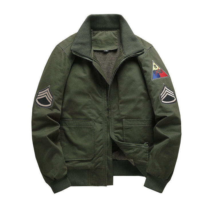 Herren Piloten-Blouson mit Sherpa‑Futter und auffälligen Aufnäher‑Details Drune