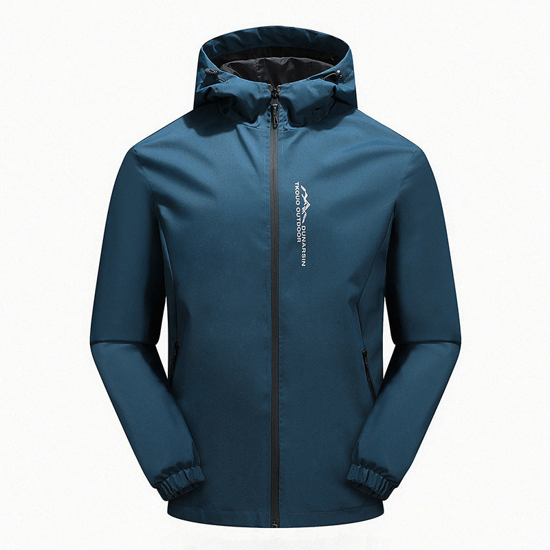 Herren Ultraleichte Regenjacke mit Kapuze, wasserabweisender Membran und getapten Nähten Drune