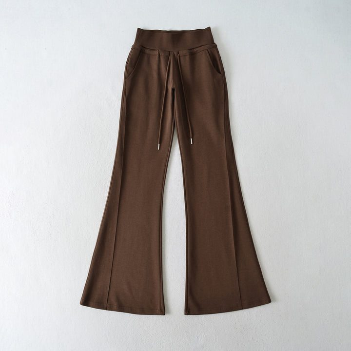 Damen flared Loungehose mit hohem Bund und praktischen Seitentaschen Drune