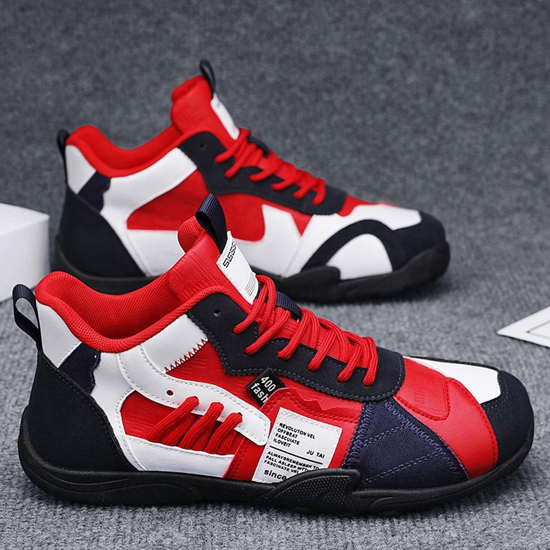 Herren mehrlagige Retro-City-Sneaker mit Wildleder- und Textilmix, gepolstertem Fersenkragen, atmungsaktiver Mesh-Zunge und griffiger Gummisohle Drune