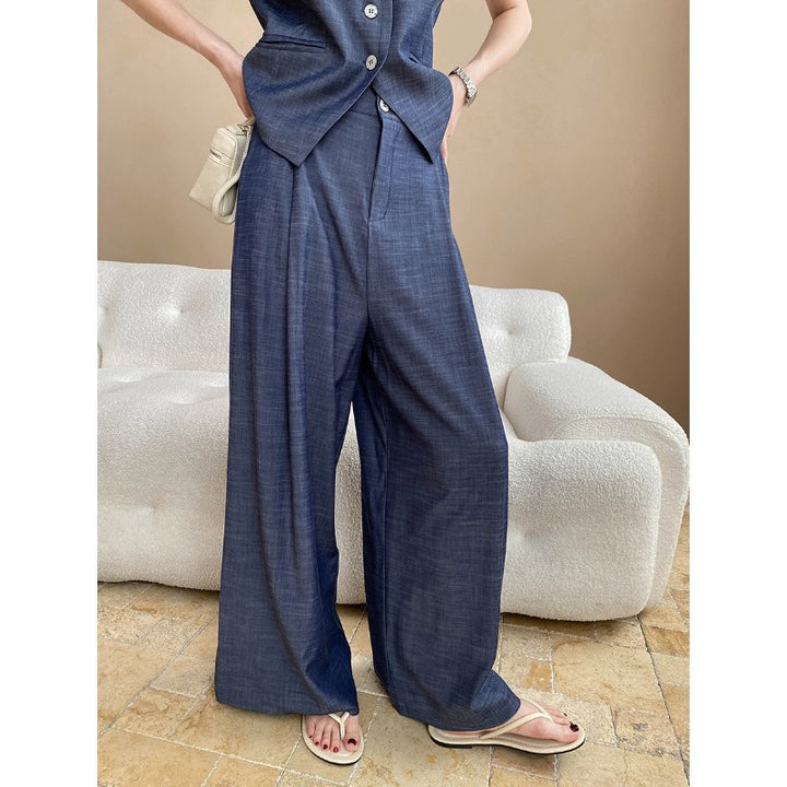 Damen elegante weite Hose mit komfortablem Schnitt Drune