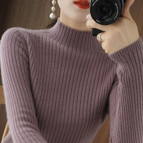 Damen Eleganter und figurschmeichelnder Rollkragenpullover Drune