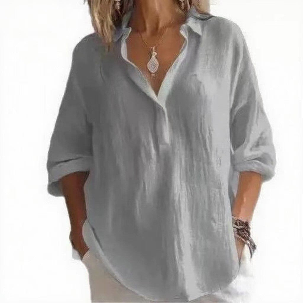 Damen Leichte Leinenbluse Drune