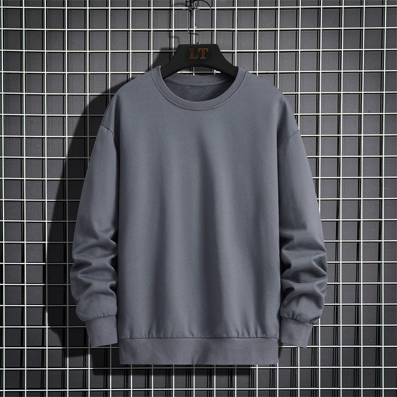 Herren Schlichtes Oversize Rundhals‑Sweatshirt aus schwerer Baumwollmischung mit gerippten Bündchen Drune