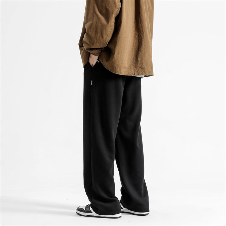 Herren Relaxed-Fit Lounge-Hose mit elastischem Bund, Kordelzug und weitem Bein Drune