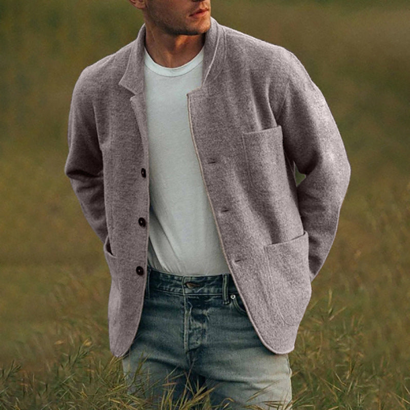 Herren lässige Wolljacke mit modernem Schnitt und praktischen Taschen Drune