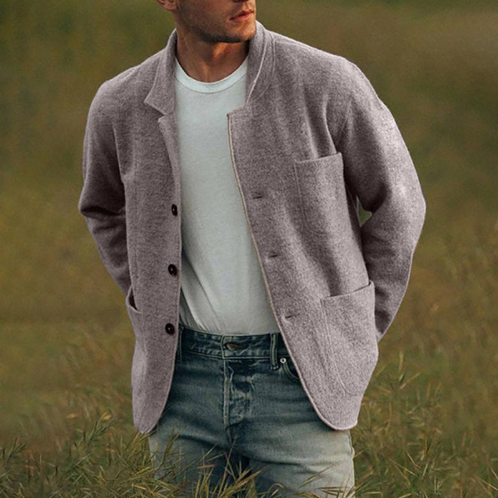 Herren lässige Wolljacke mit modernem Schnitt und praktischen Taschen Drune