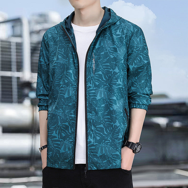 Herren Leichte Outdoorjacke mit floralem Design Drune