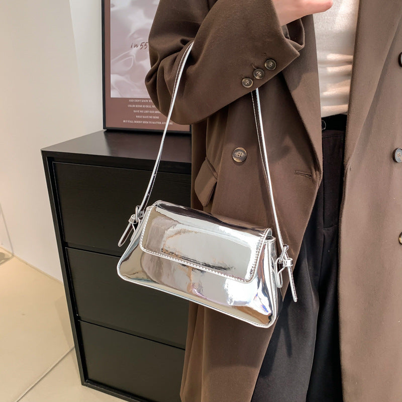 Damen Sleek Metallische Clutch Tasche Drune