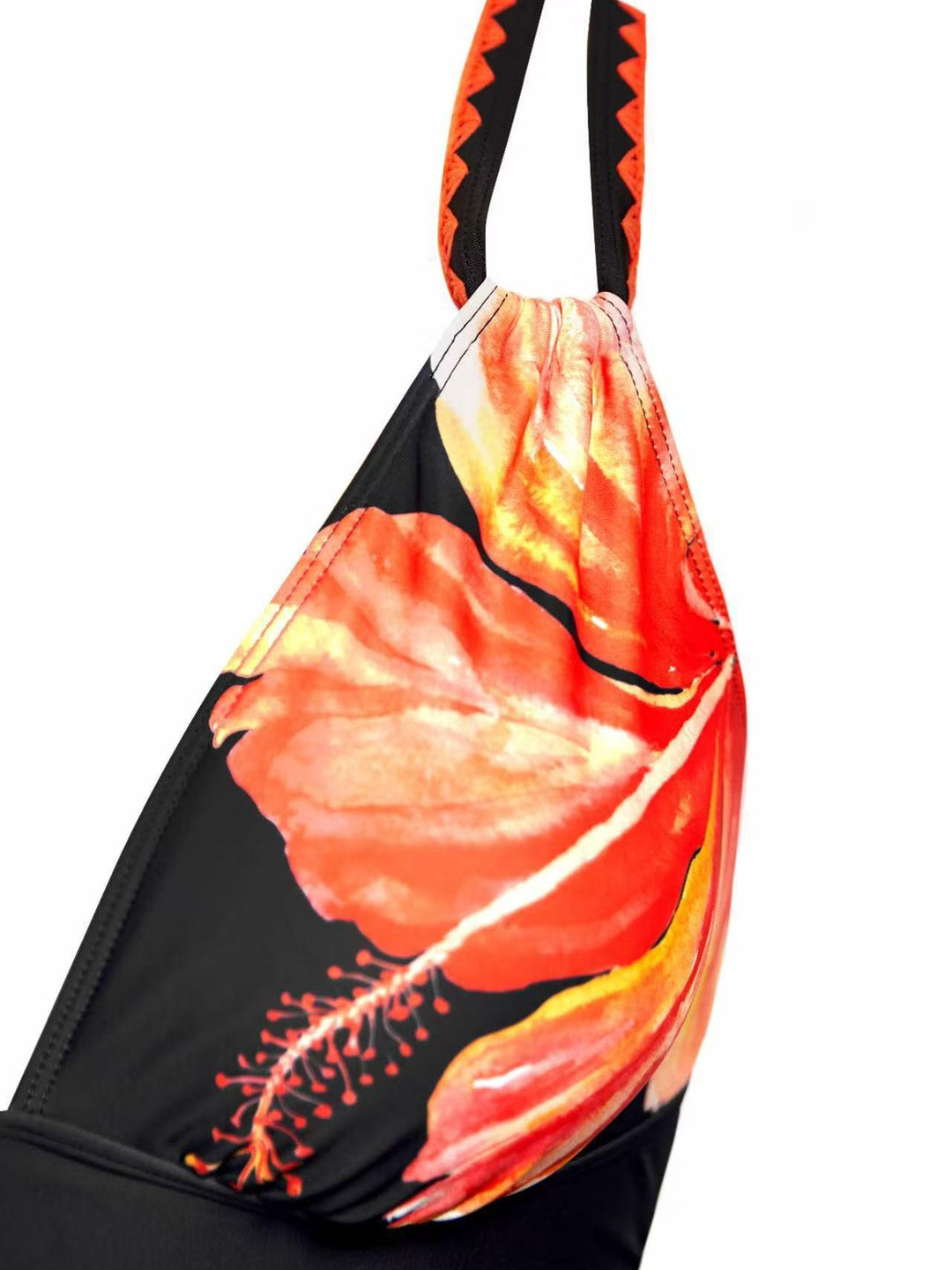 Damen Eleganter Badeanzug mit Blumenapplikationen Drune