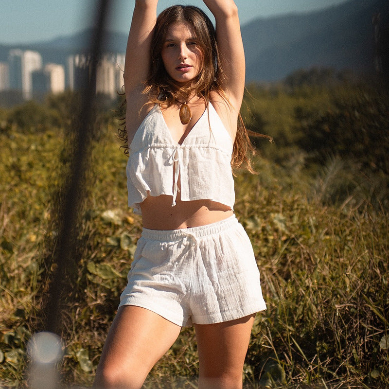 Damen Bikini-Set mit verstellbarem Oberteil und lässigen Shorts Drune