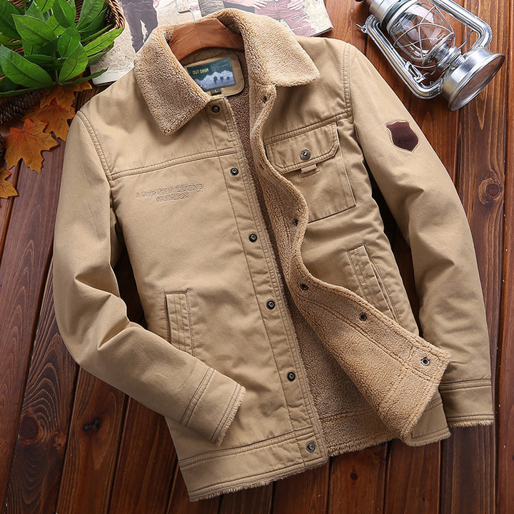 Herren Winterjacke mit Teddyfutter und praktischen Taschen Drune
