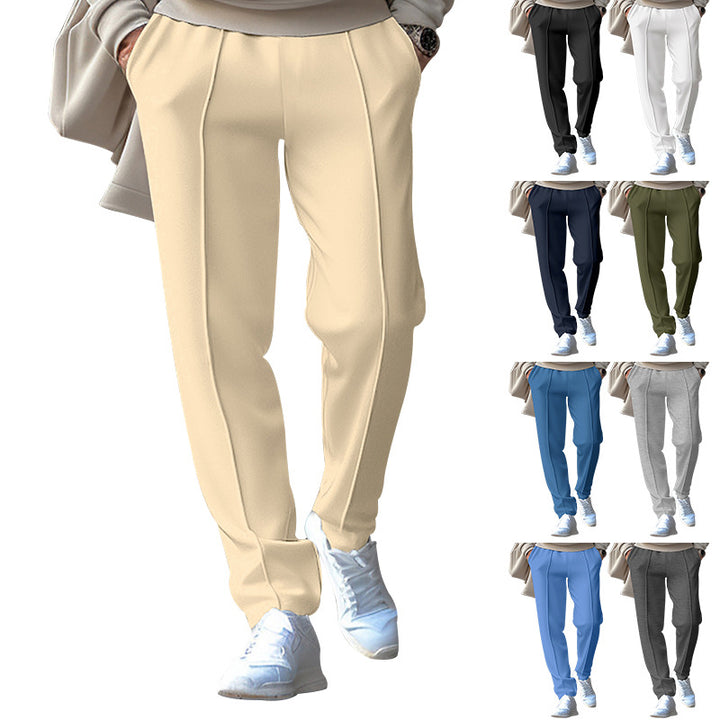 Unisex nan tapered Freizeit-Hose mit Bügelfalte, elastischem Tunnelzugbund und geradem Bein Drune