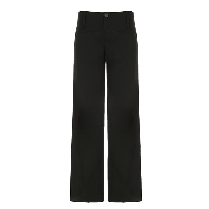Damen Weite Flared-Hose mit hohem Bund und seitlichen Taschen Drune