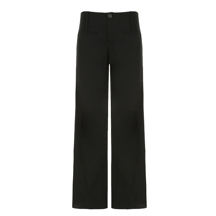 Damen Weite Flared-Hose mit hohem Bund und seitlichen Taschen Drune