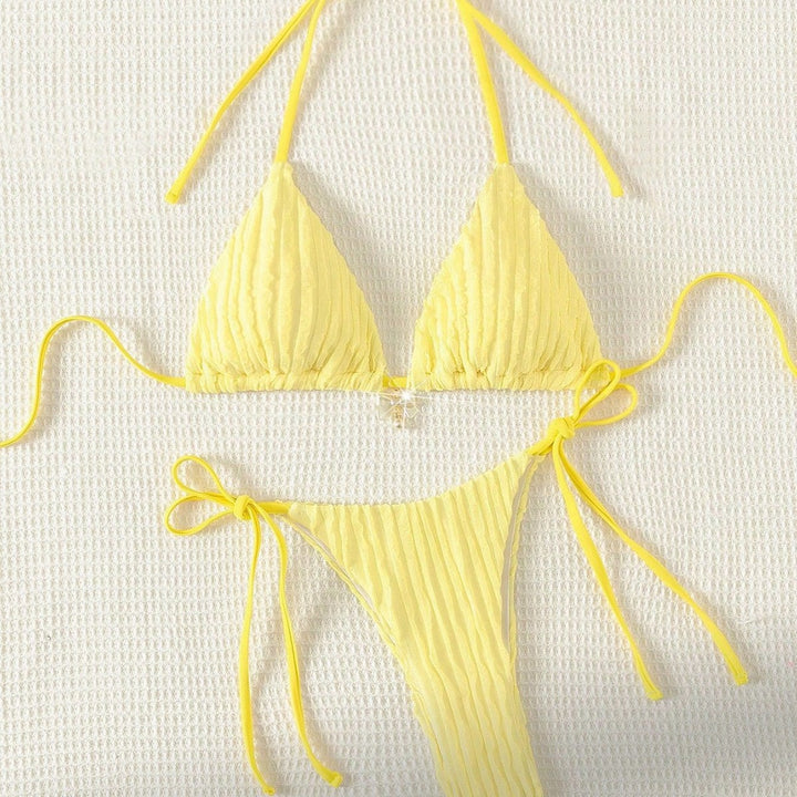 Damen Triangel-Bikini mit strukturierter Rippoptik Drune