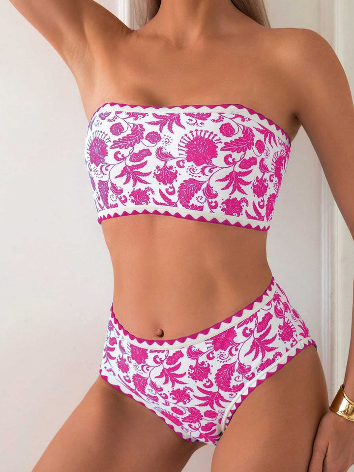 Damen Bandeau-Bikini mit trendigem floralen Design Drune