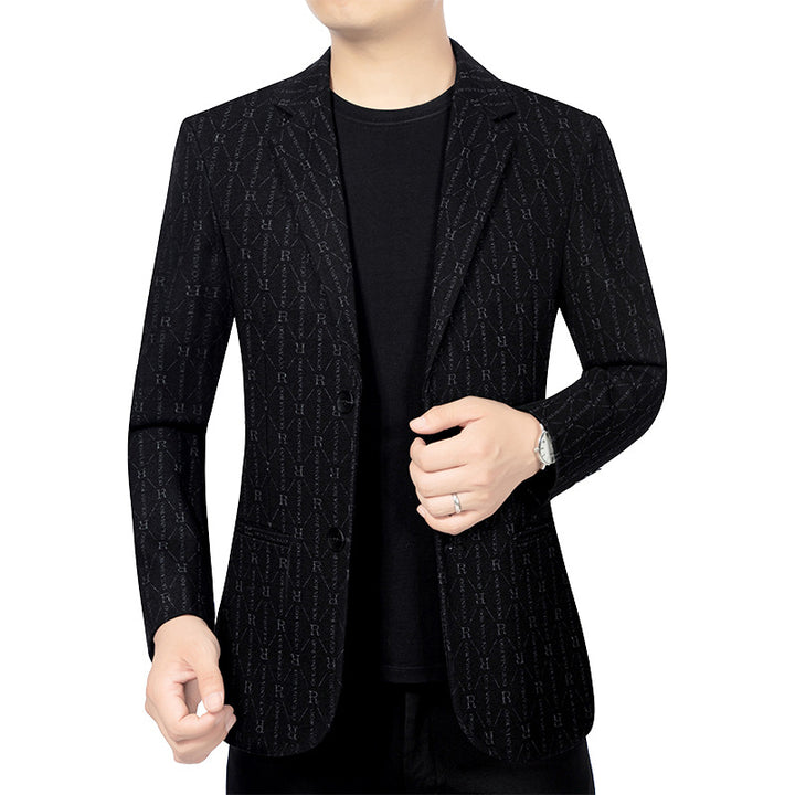 Herren Modernes Einreihiges City-Blazer mit aufgesetzten Taschen und leichter Halbfütterung Drune