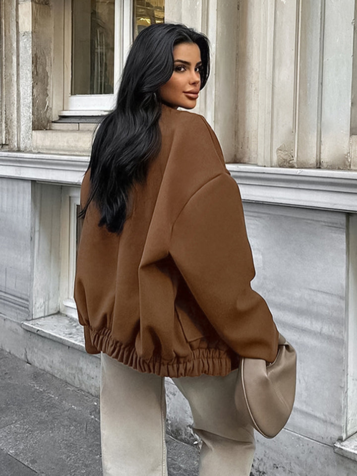 Damen Oversized Jacke aus bequemem Wollmix Drune