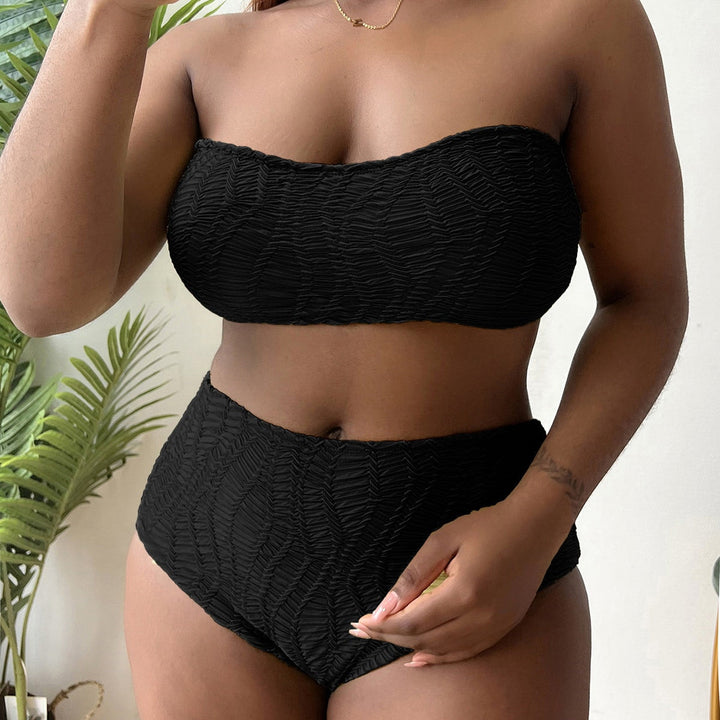Damen Hoch tailliertes Bustier-Bikini-Set mit Rüschen-Design Drune