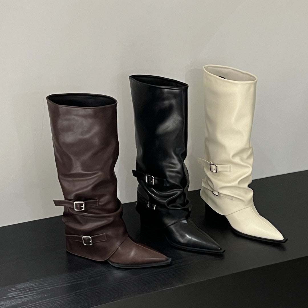 Damen Elegante und vielseitige Overkneestiefel Drune