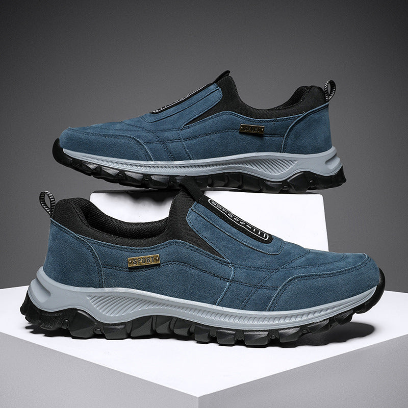 Herren robuste Slip-On Outdoor-Sneaker aus Veloursimitat mit griffiger Trailsohle Drune