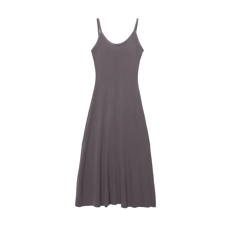 Damen elegantes Maxikleid mit schmalen Trägern und figurschmeichelndem Schnitt Drune
