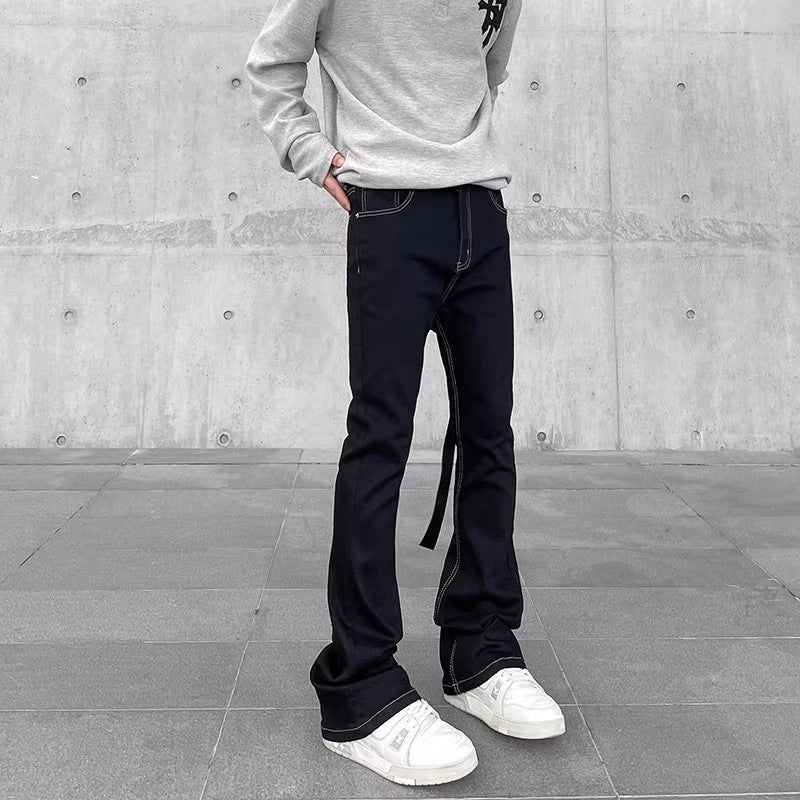 Herren Modische Bootcut Jeans mit einzigartiger Stitching Drune
