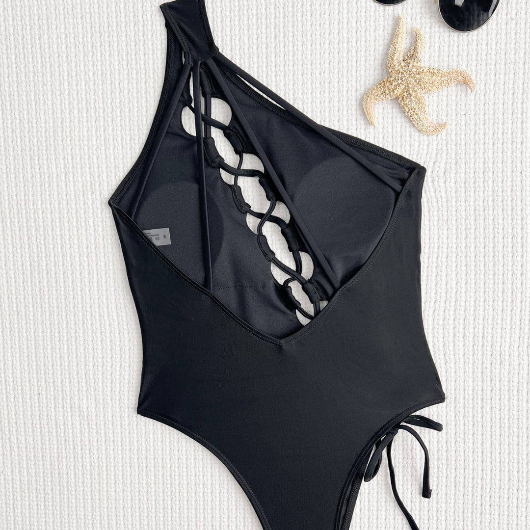 Damen Eleganter einteiliger Badeanzug mit verstellbaren Rückenträgern Drune