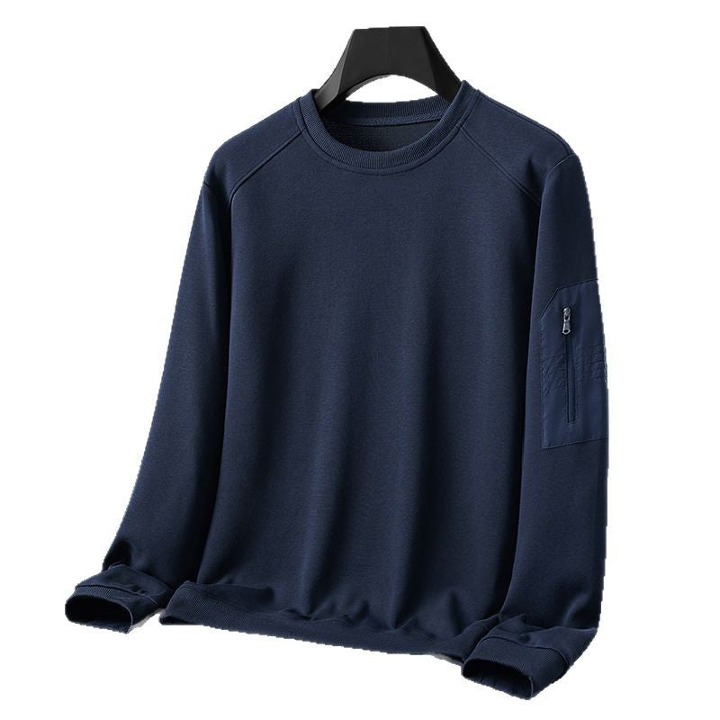 Herren Rundhals‑Sweatshirt mit Reißverschluss‑Ärmeltasche und funktionaler Jersey‑Qualität Drune
