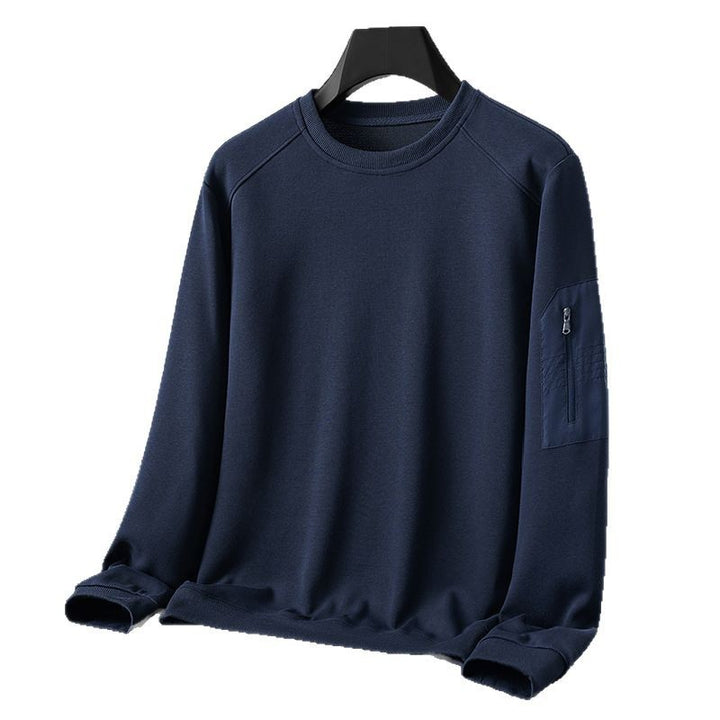 Herren Rundhals‑Sweatshirt mit Reißverschluss‑Ärmeltasche und funktionaler Jersey‑Qualität Drune