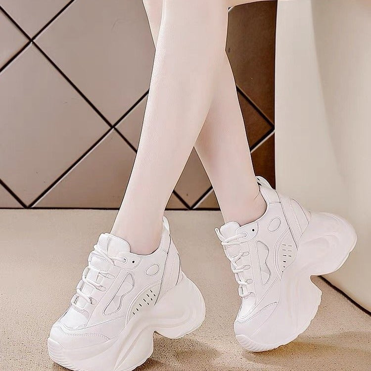 Damen sportliche Chunky Sneakers mit extragroßer Plateau-Sohle Drune