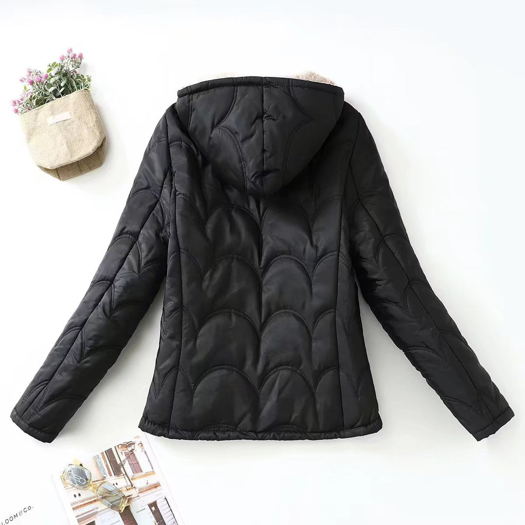 Damen Gesteppte Kapuzenjacke mit kuscheligem Teddyfutter und seitlichen Eingrifftaschen Drune