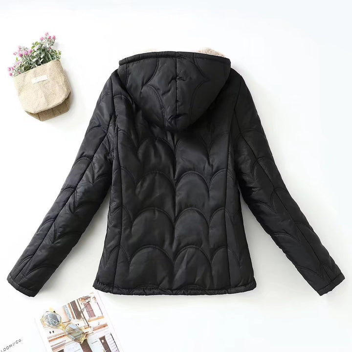 Damen Gesteppte Kapuzenjacke mit kuscheligem Teddyfutter und seitlichen Eingrifftaschen Drune
