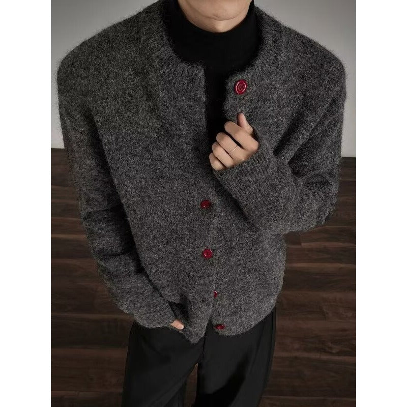Herren Lockere Strickjacke mit Knöpfen Drune