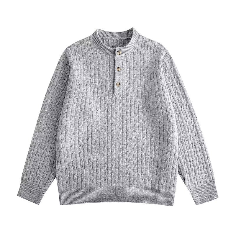 Herren Grobstrickpullover mit Knopfleiste Drune 1787964769