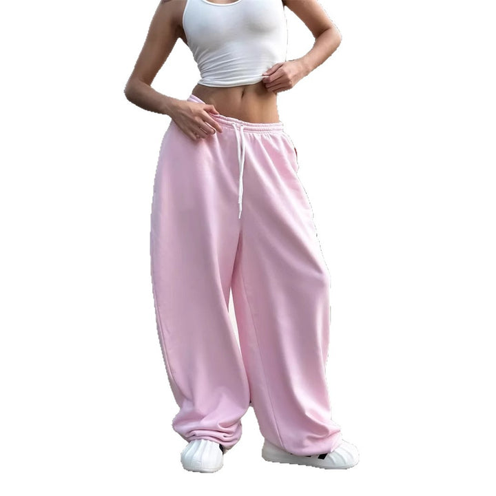 Damen nan oversized Sweathose mit breitem Bund und Kordelzug Drune