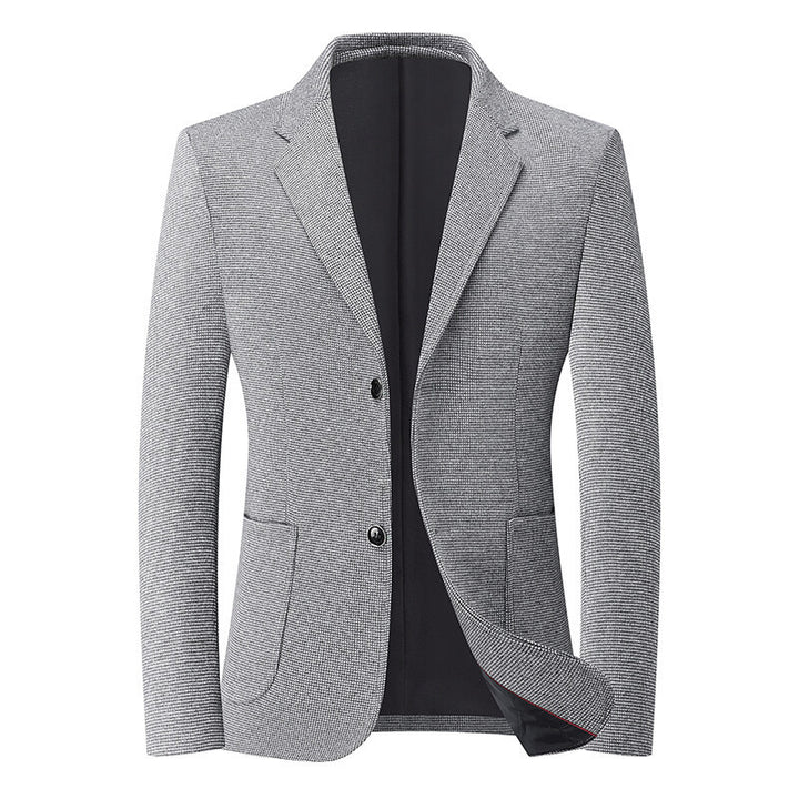Herren Slim-Fit Blazer im feinen Struktur-Tweed mit aufgesetzten Pattentaschen Drune
