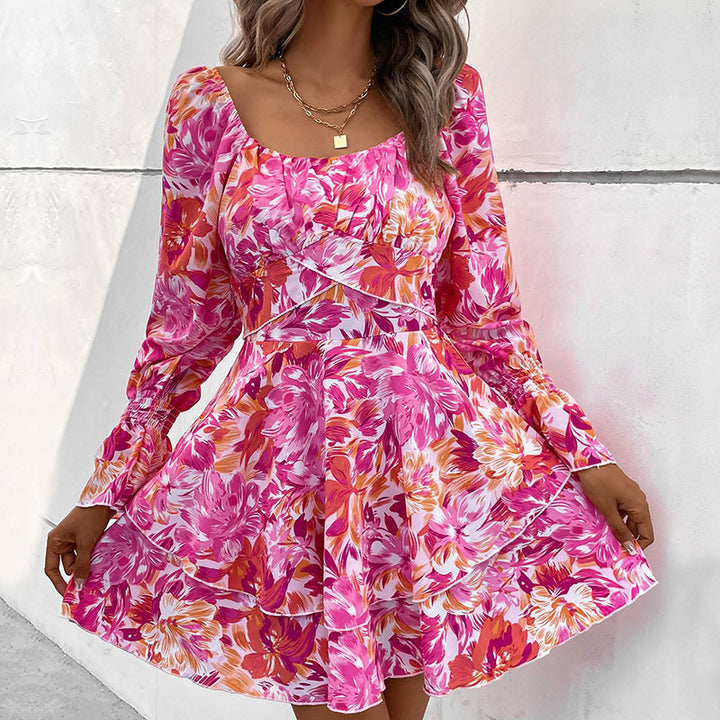 Damen Verspieltes Blümchenkleid mit Rüschen Drune