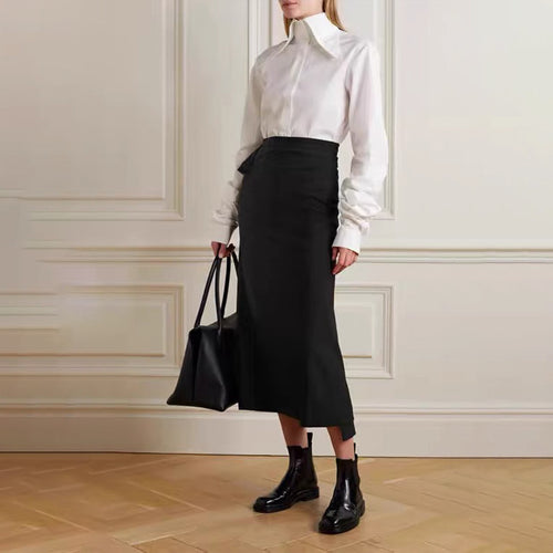 Damen eleganter Bleistiftrock mit raffinierten Details Drune